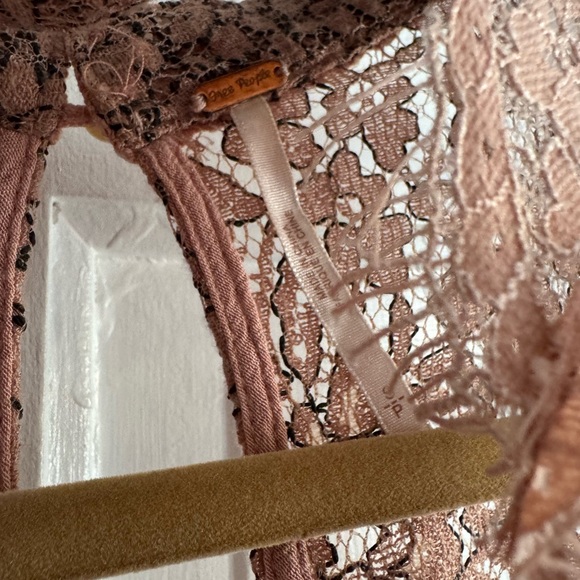 Free People Halter Lace Dress in Pink and Brown - Picture 4 of 5